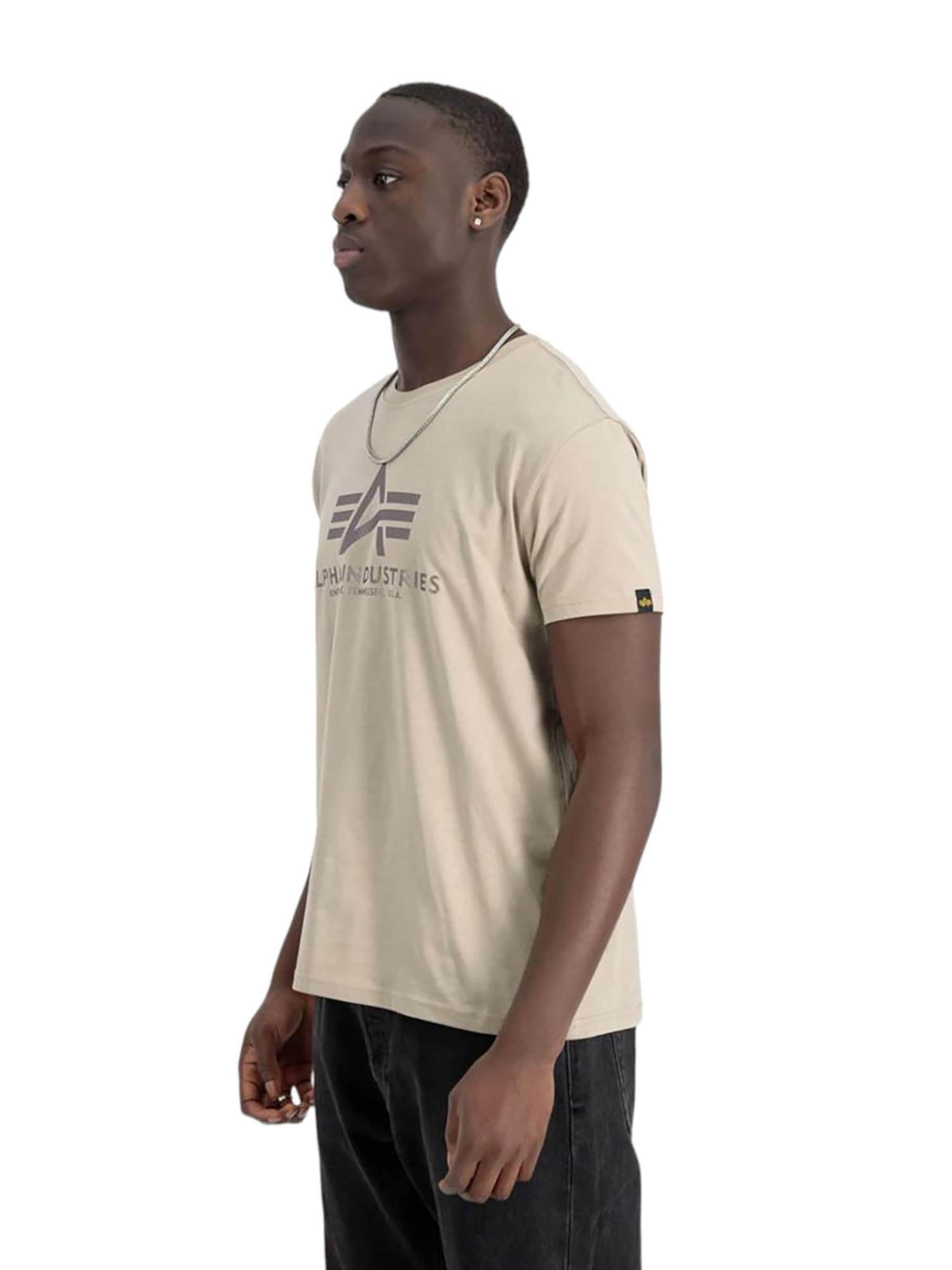 Tricou 'Carbon' de la ALPHA INDUSTRIES pe bej