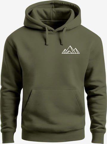Neverless Sweatshirt 'Berg Polygon' in Grün: Vorderseite