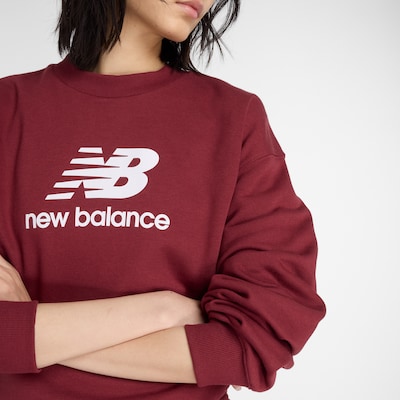 new balance Sweatshirt 'Essentials' in Dark red / White, Item view