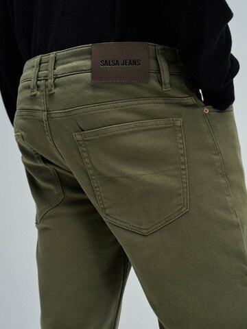 Regular Pantalon chino Salsa Jeans en vert