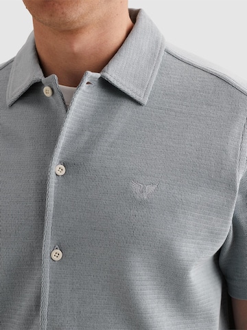 PME Legend Regular fit Overhemd 'Shirt with short sleeves in interlock jersey' in Blauw