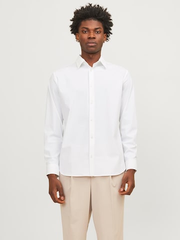 JACK & JONES Slim fit Button Up Shirt 'Active' in White: front