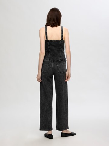 Wide Leg Jean 'SLFMarley-Merle' SELECTED en noir