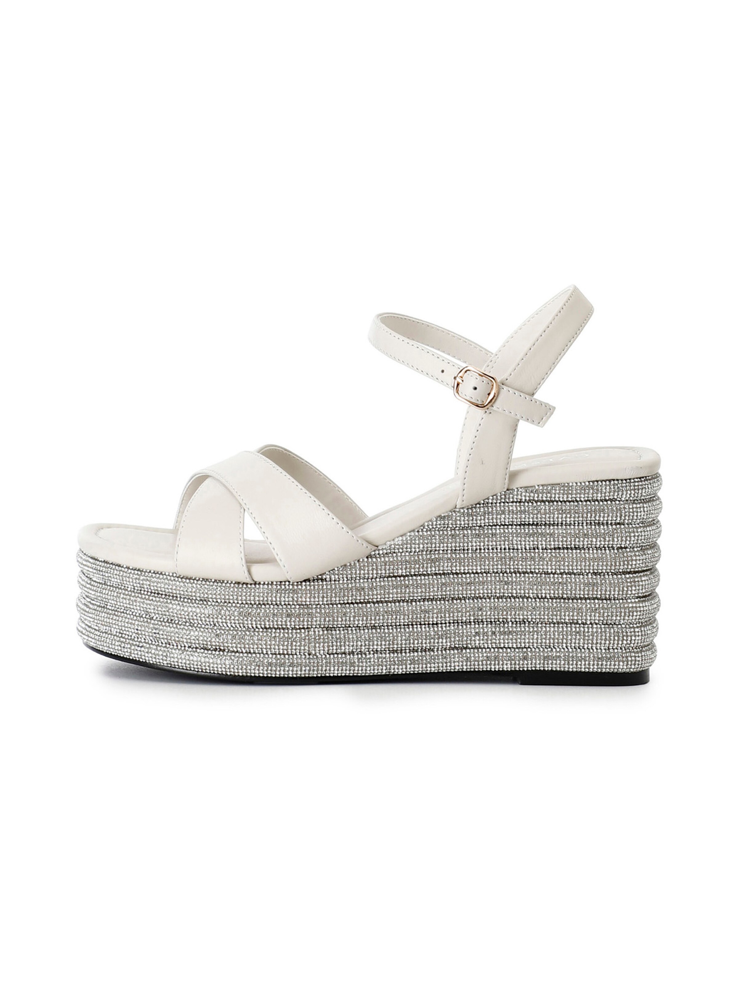 Sandalo di CAFè NOIR in bianco: frontale