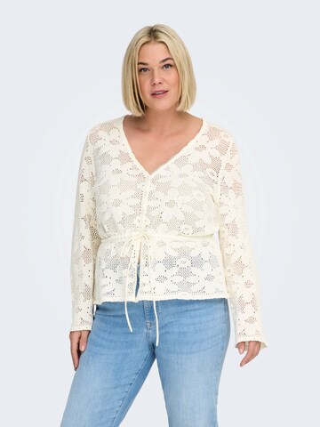 ONLY Carmakoma - Cárdigan 'CARISABELLA' en blanco: frente