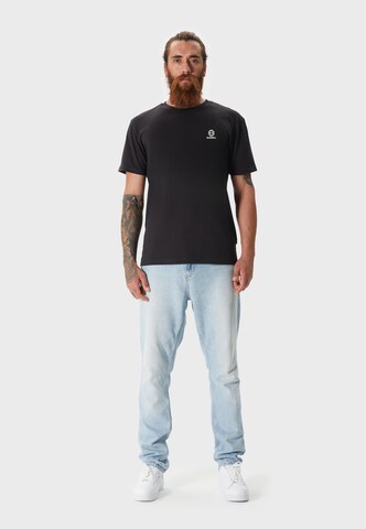 Oldskull Shirt 'Asian Panda Samurai Warrior' in Zwart