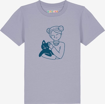 T-Shirt 'Mädchen und Katze' watabout.kids en violet : devant