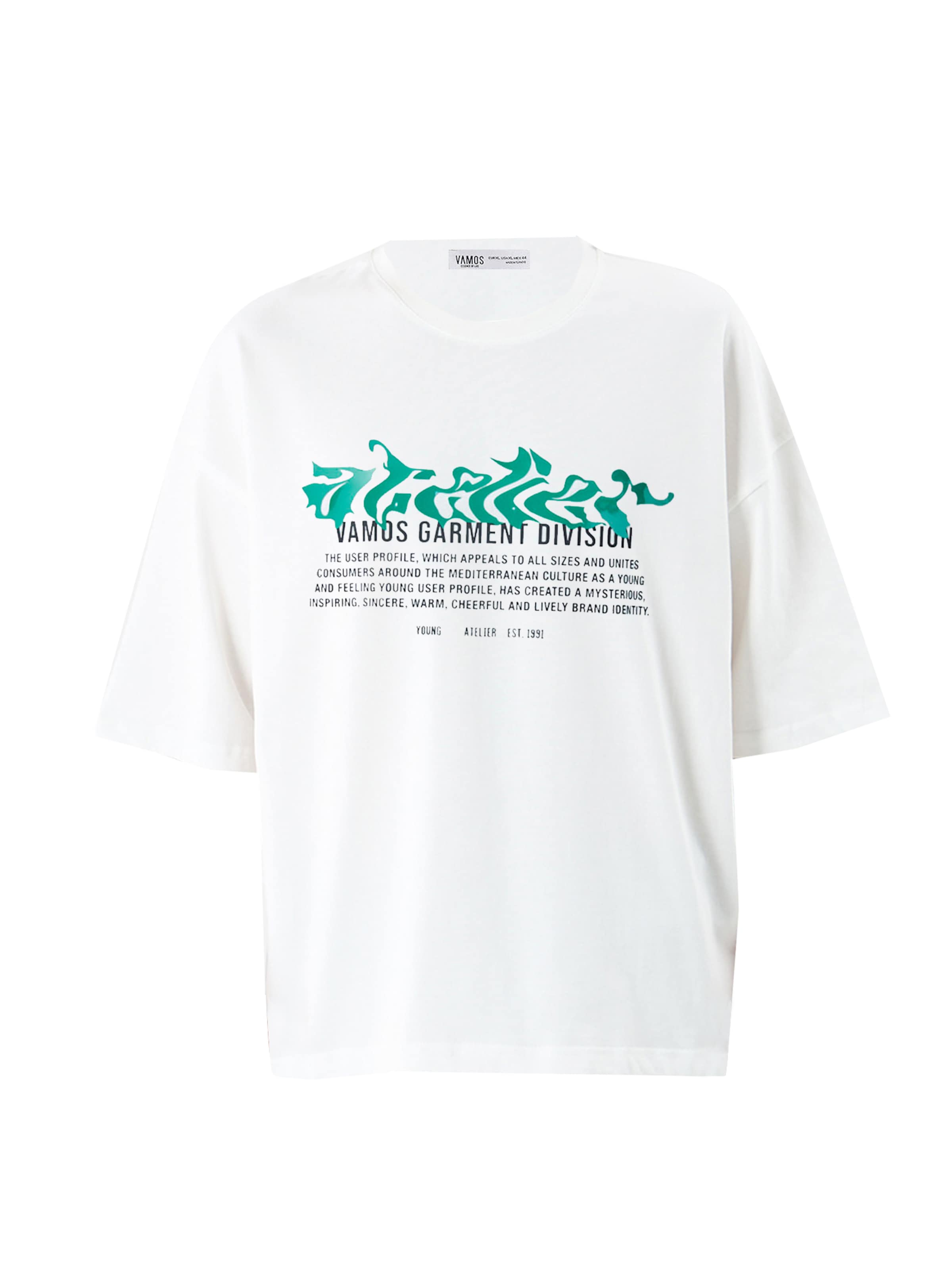 VAMOS CLO Μπλουζάκι σε λευκό: μπροστά