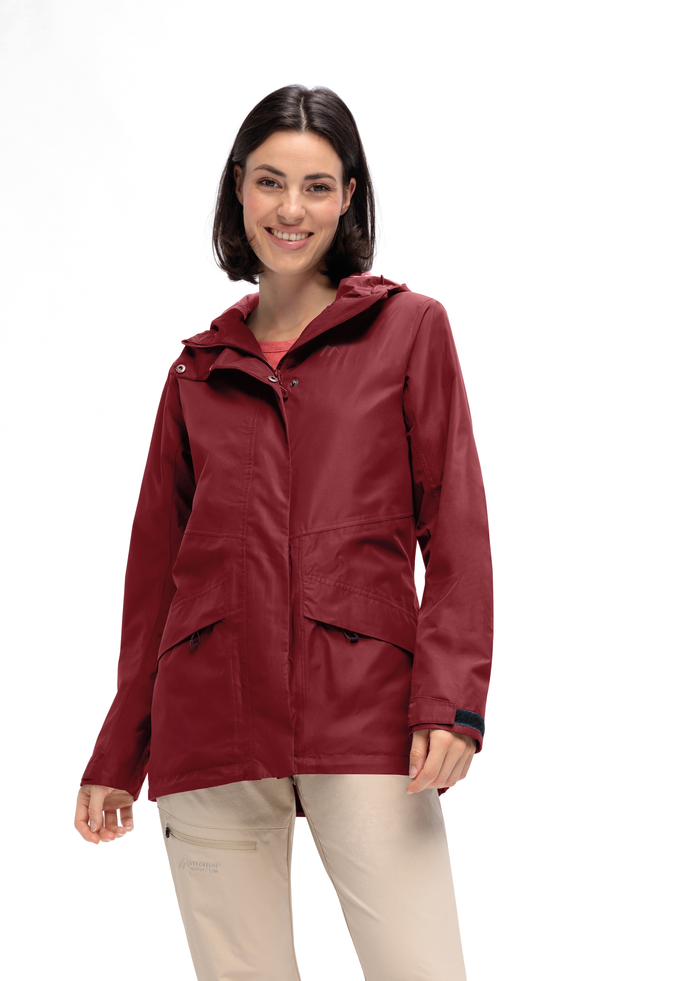 Maier Sports Outdoor Jacket in Red: front