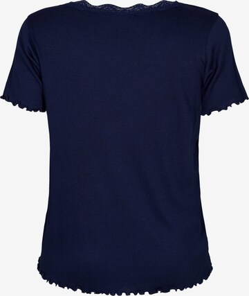 Zizzi Schlafshirt 'LIV' in Blau