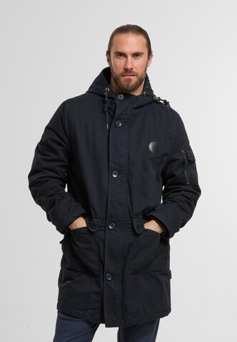 INDICODE JEANS Přechodová parka 'Idahoe' – modrá: přední strana