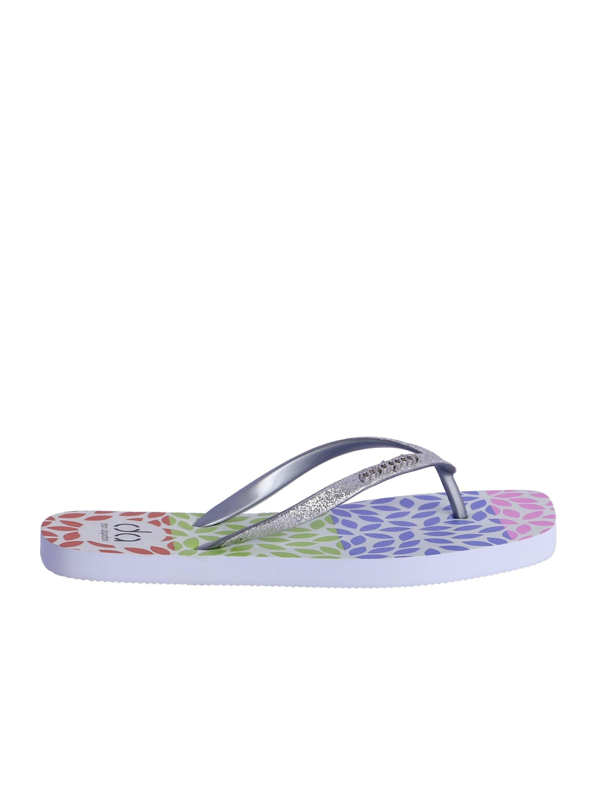 Don Algodon - Sandalias de dedo 'Chanclas' en plata: frente