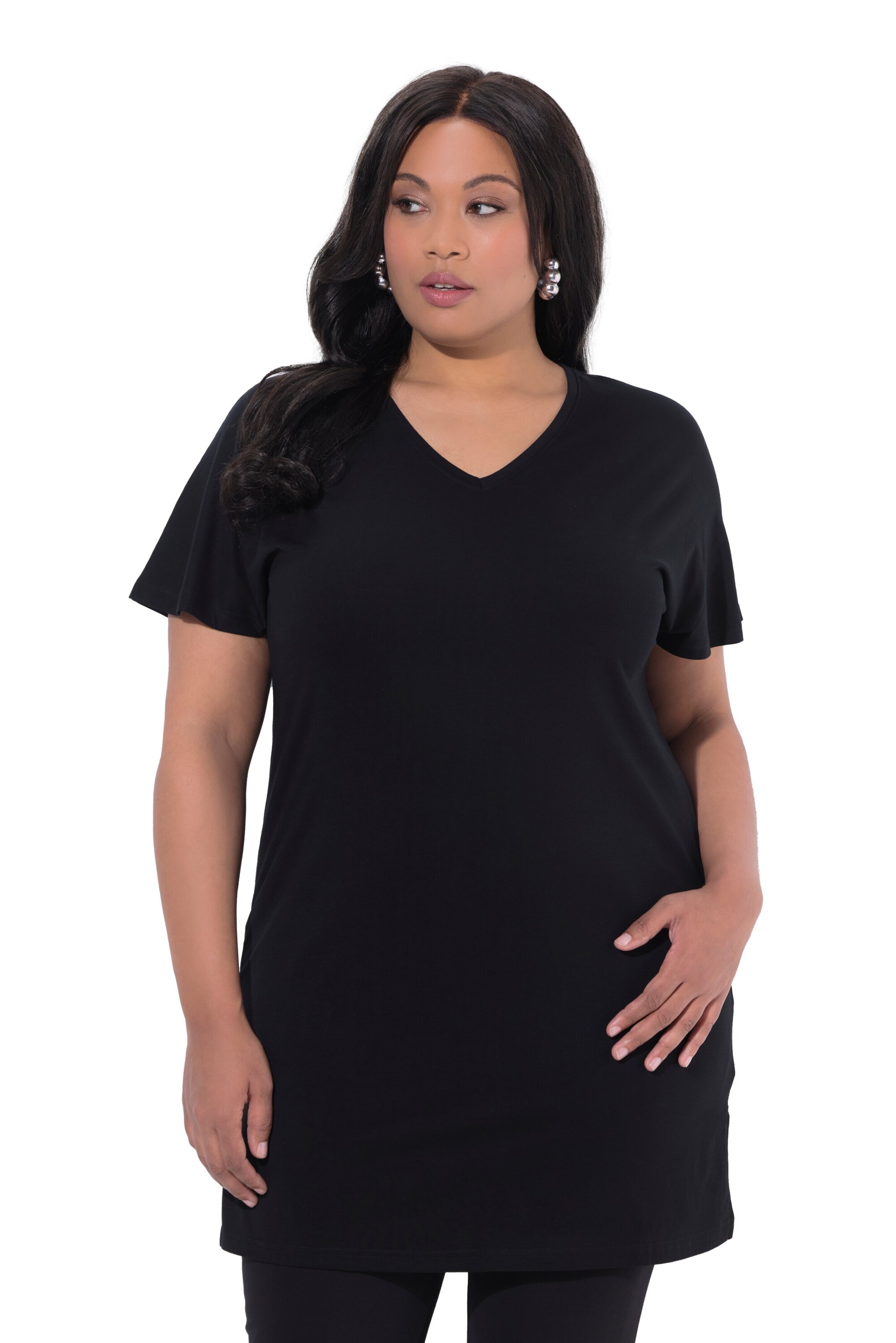 Ulla Popken Shirt in Zwart: voorkant
