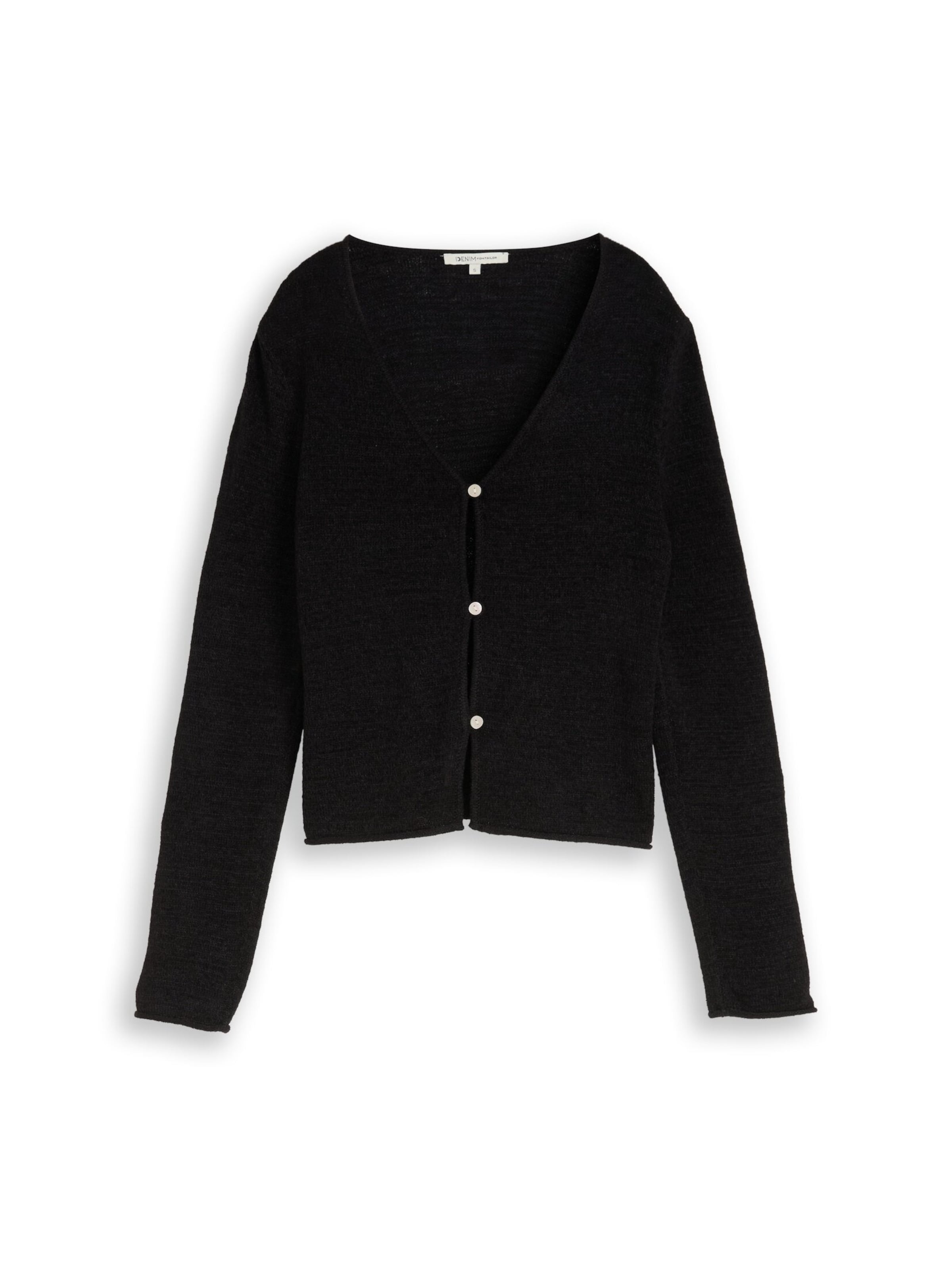 Cardigan TOM TAILOR DENIM en noir : devant