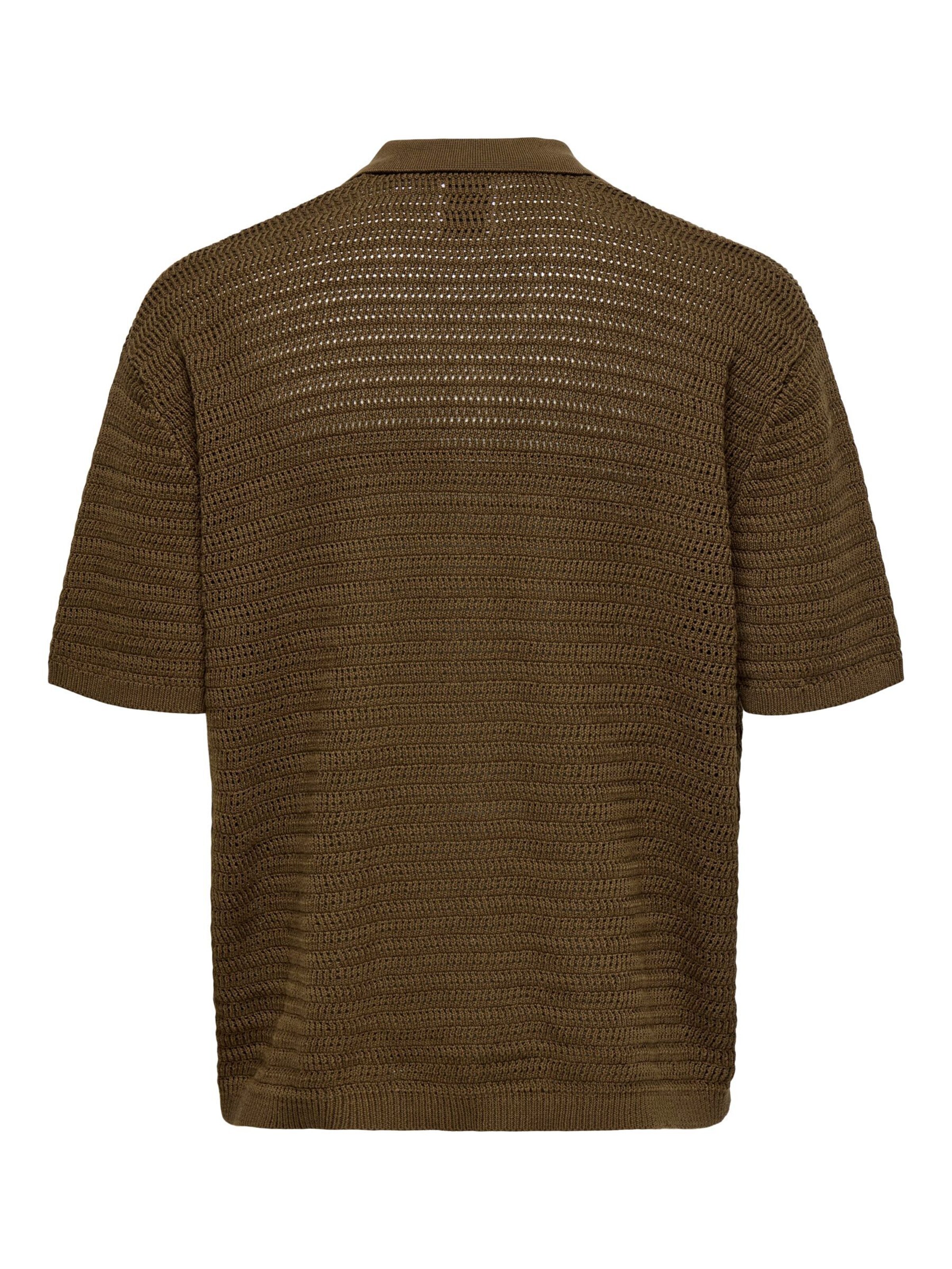 Only & Sons Comfort Fit Cardigan 'ONSThiago' i brun