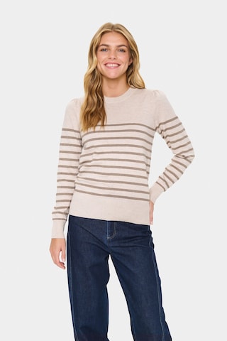 SAINT TROPEZ Pullover 'MilaSZ' in Beige: Vorderseite