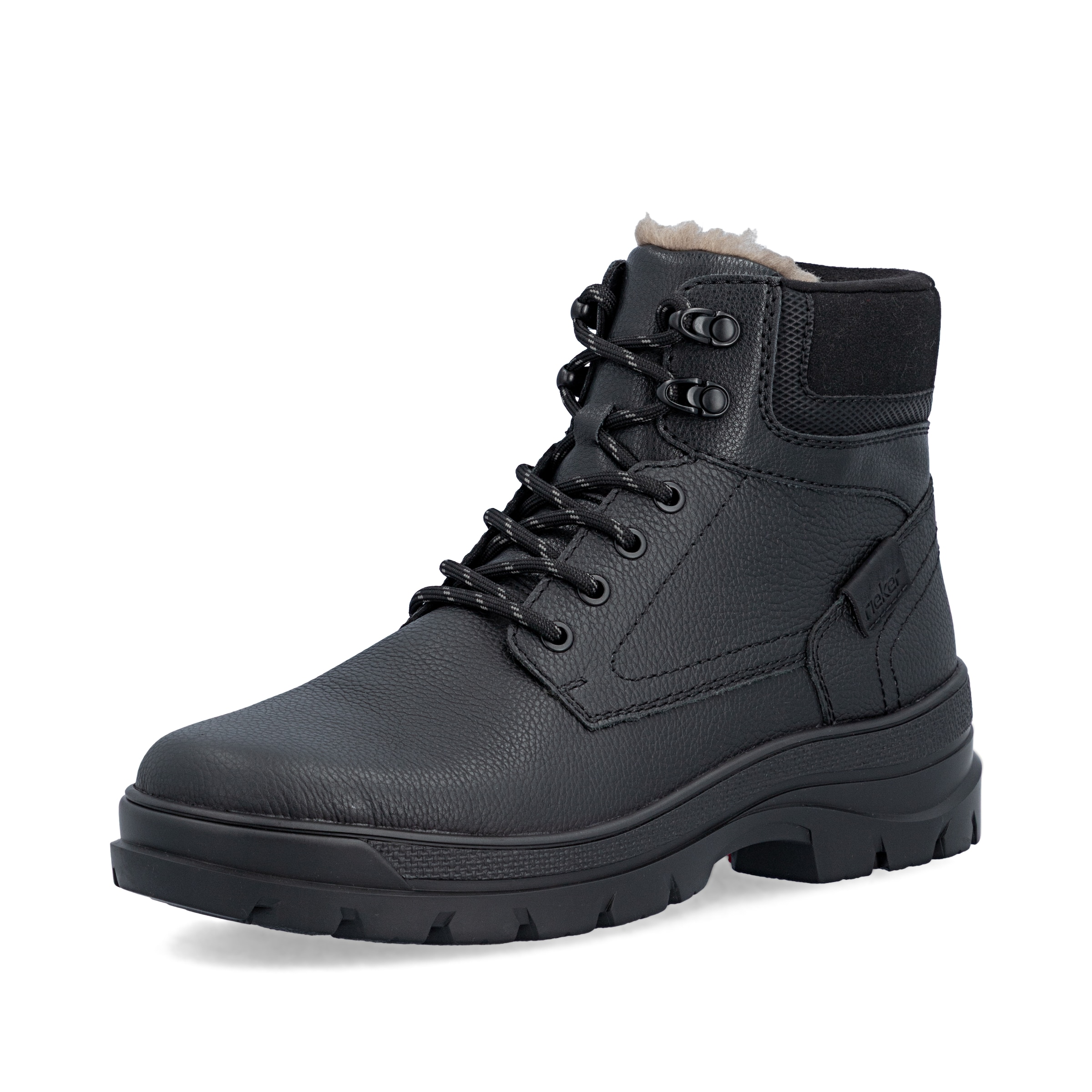 Rieker Schnürboots in Schwarz: Vorderseite
