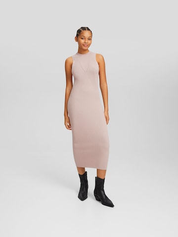 Bershka Knit dress in Beige