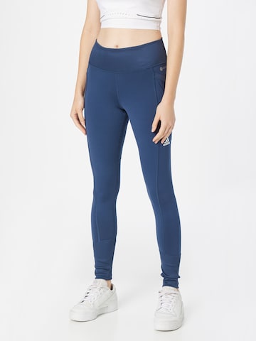 Skinny Pantaloni sport de la ADIDAS GOLF pe albastru: față