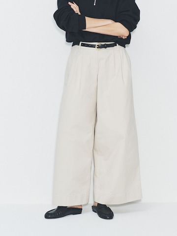 Wide leg Pantaloni con pieghe di The Set in grigio: frontale