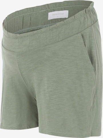 Pantalon 'Evia' MAMALICIOUS en vert : devant