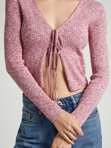 Pepe Jeans Knit Cardigan 'DANICA' in Red