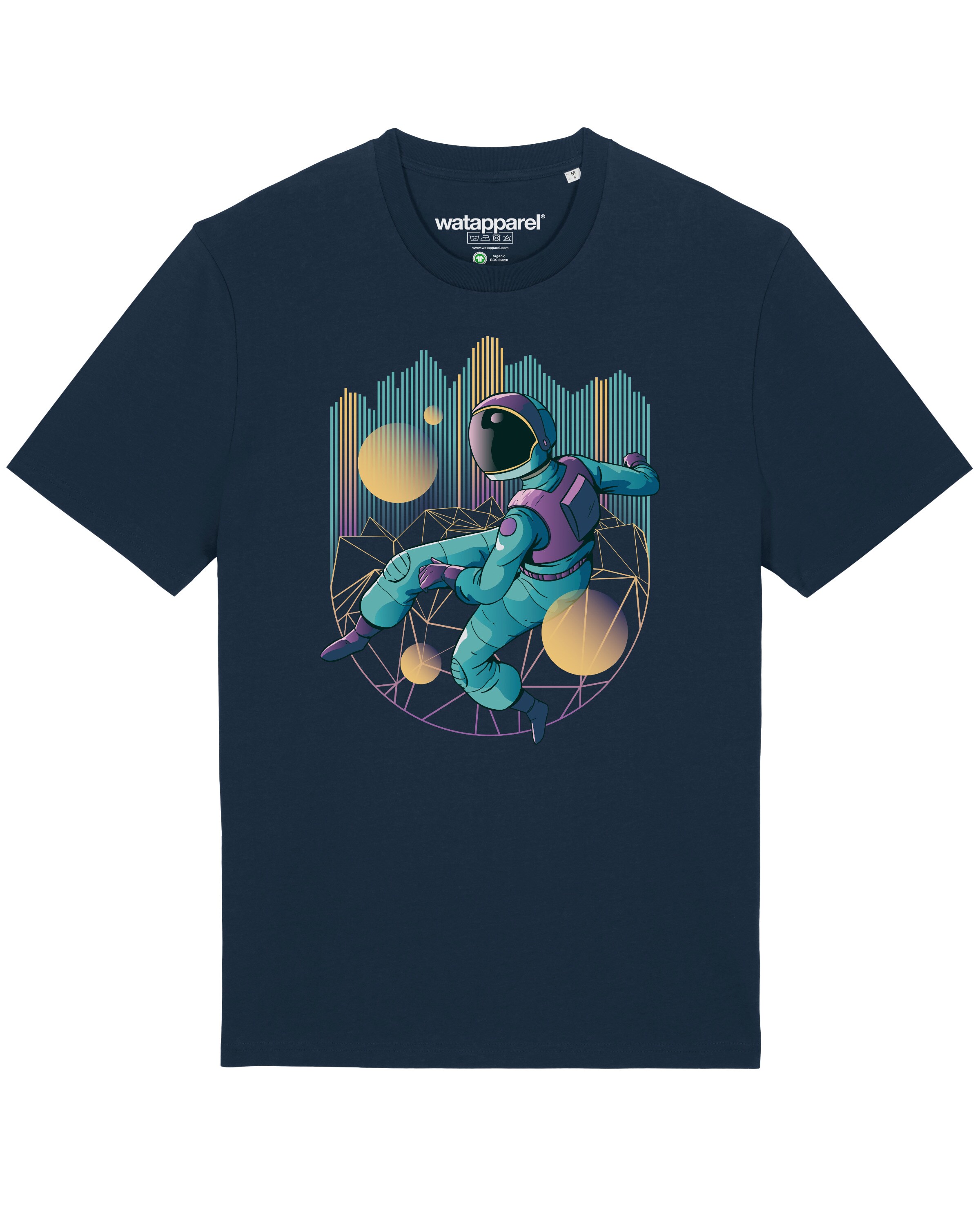 Watapparel Shirt ' Techno Astronaut ' in Blauw: voorkant