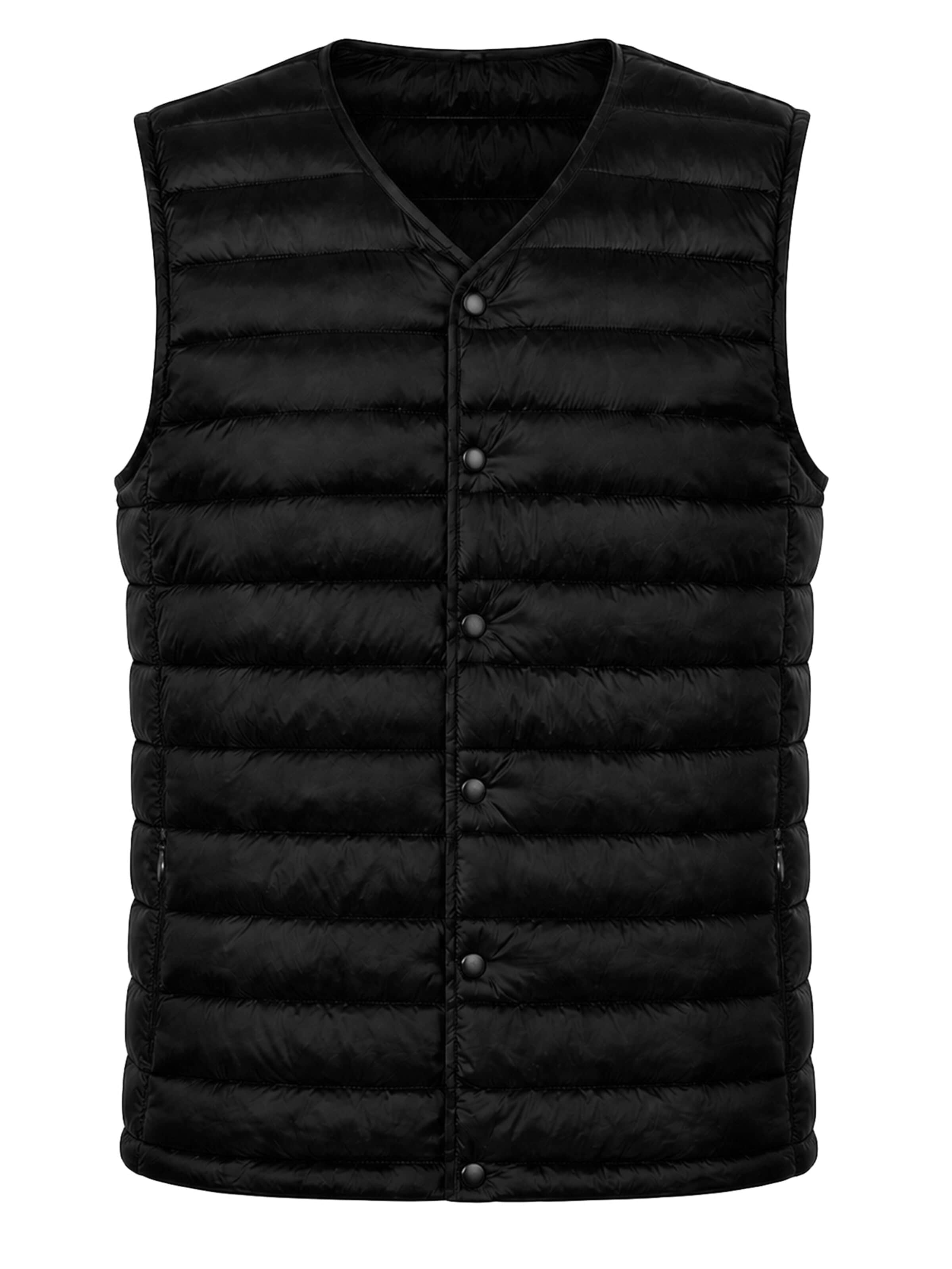 ALLTHEMEN Vest 'Stichlinie' in Black: front