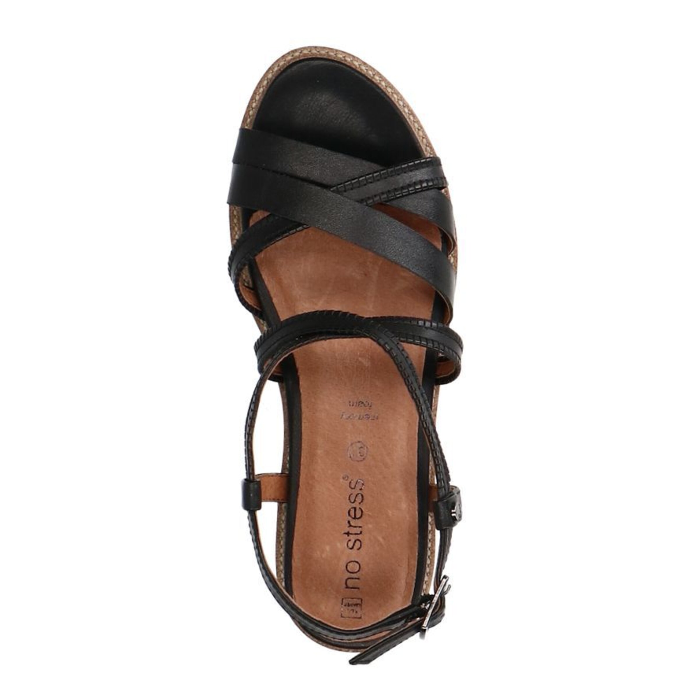 Sandales à lanières no stress en noir