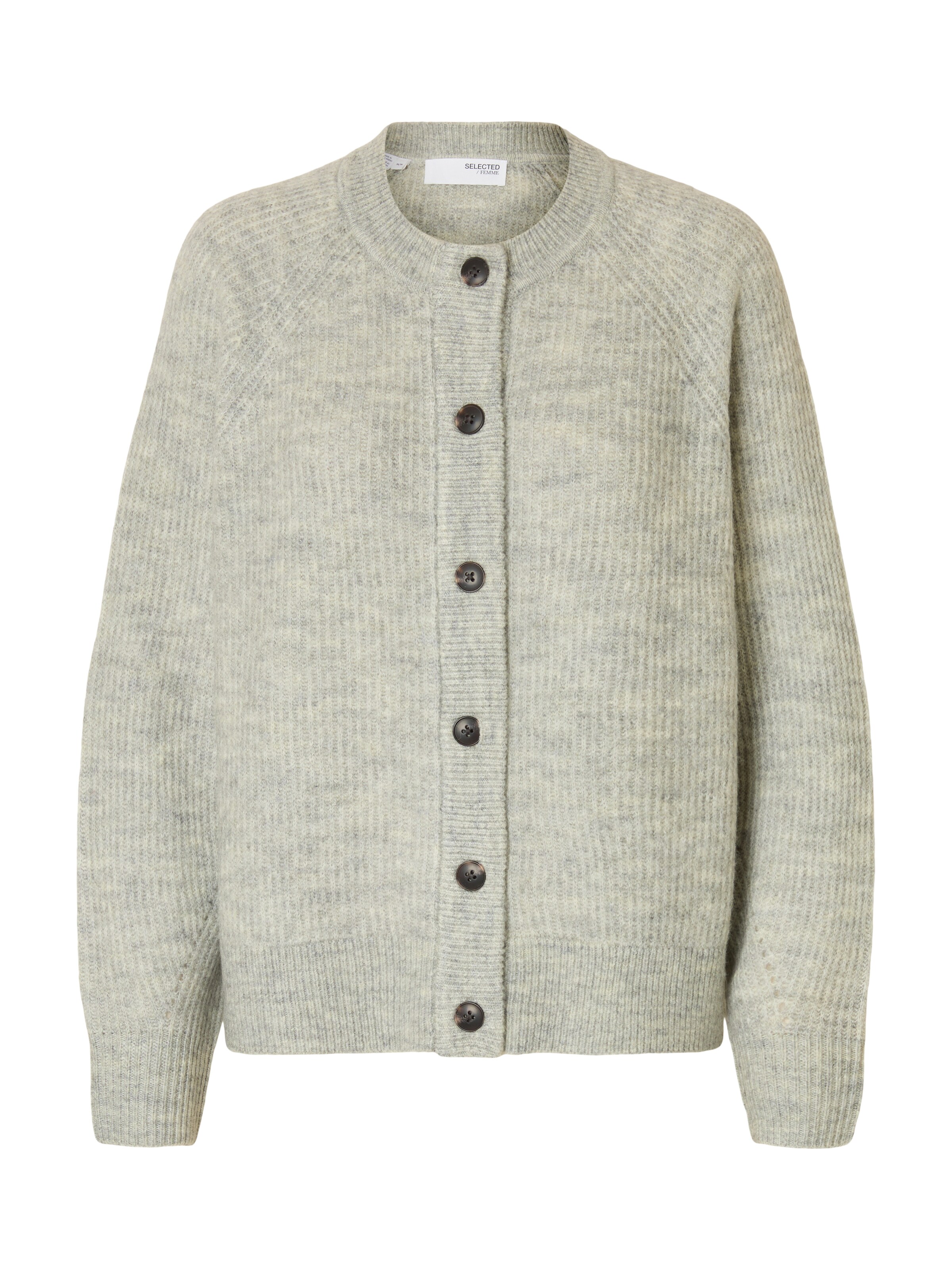 SELECTED FEMME Strickjacke 'SLWLULU' in Grau: Vorderseite