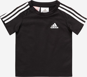 juoda ADIDAS SPORTSWEAR Sportiniai marškinėliai 'Essentials 3 Stripes': priekis