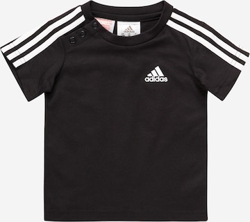 ADIDAS SPORTSWEAR Performance shirt 'Essentials 3 Stripes' in Black: front