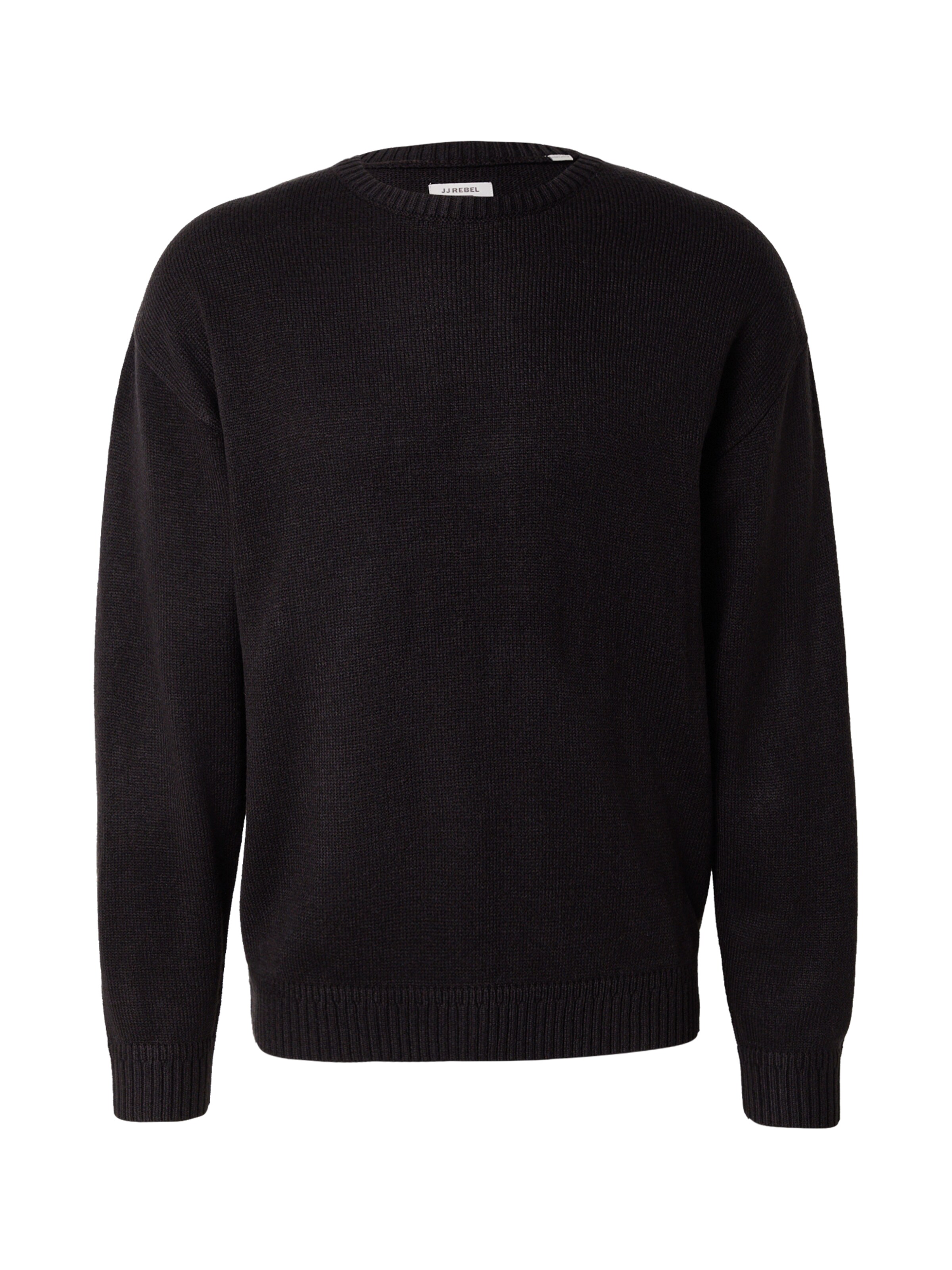 JJ Rebel Sweter 'JREBJEFF' w kolorze czarny: przód