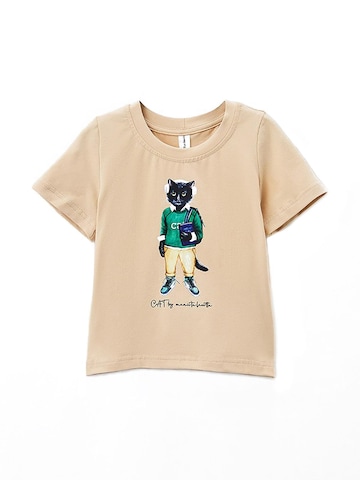 Cat e Lolette Shirts 'School Cat' i beige: forside