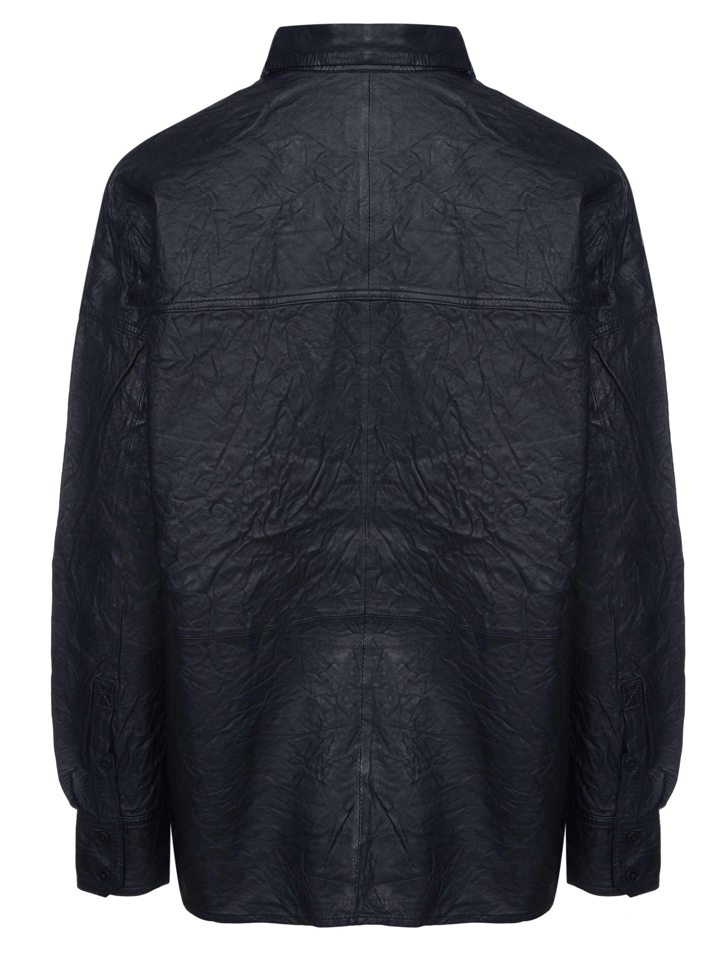 Zadig & Voltaire Blouse 'Zadig & Voltaire TAMARA CUIR FROISSE Bluse schwarz' in Zwart