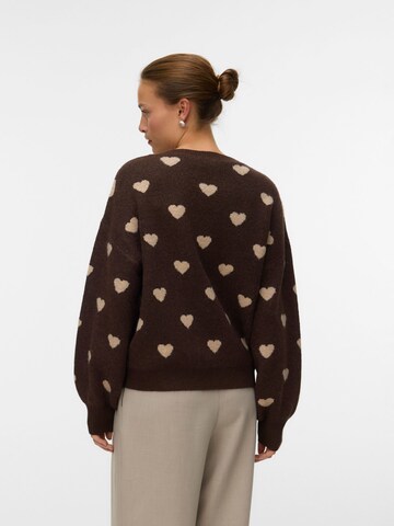 VERO MODA Sweater 'AWHeart' in Brown