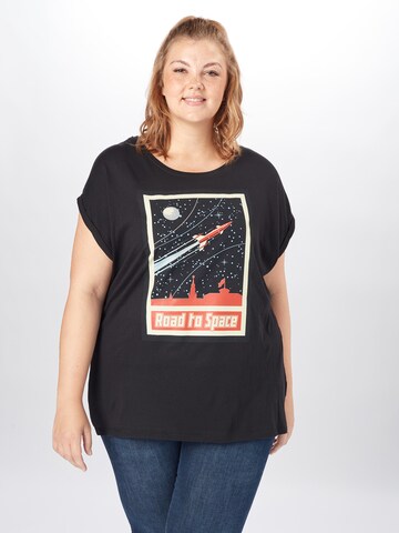 Merchcode - Camiseta 'Road To Space' en negro: frente