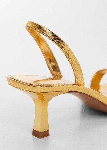MANGO Sandals in Gold