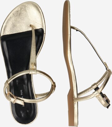 PATRIZIA PEPE T-Bar Sandals in Gold