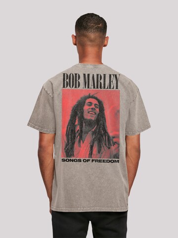 F4NT4STIC Shirt 'Bob Marley Songs Of Freedom Reggae Music' in Grey: front