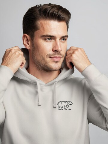 Neverless Sweatshirt 'Bär Lineart Polygon' in White