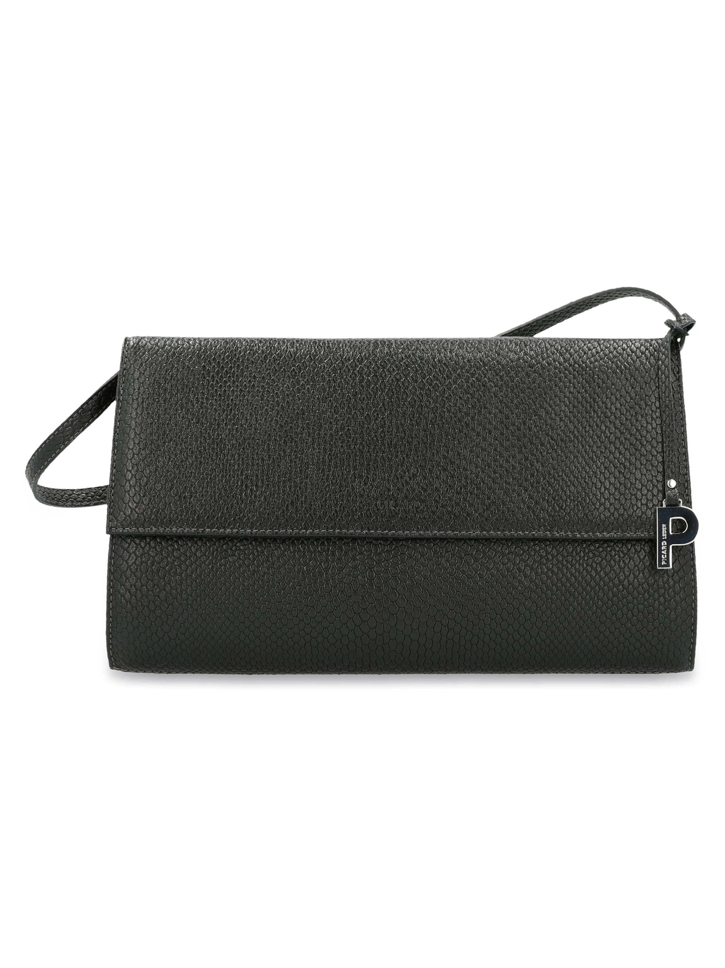 Picard Clutch 'Auguri' in Schwarz: Vorderseite