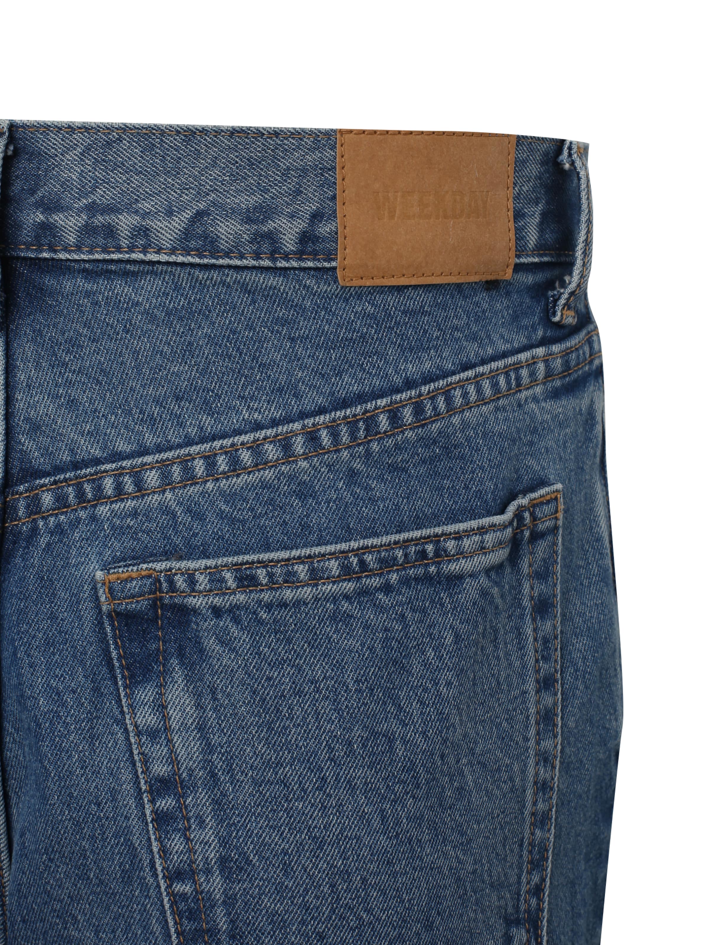 WEEKDAY Szeroka nogawka Jeansy 'Galaxy Hanson' w kolorze niebieski