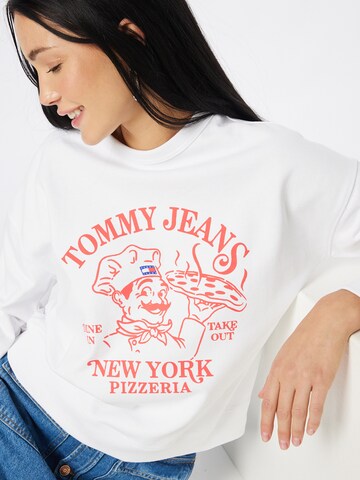 Tommy Jeans Sweatshirt 'Best Pizza' in White