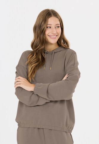 Athlecia Sports sweatshirt 'NAMIER W' in Brown: front
