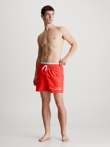 Calvin Klein Swimwear Board Shorts in Red