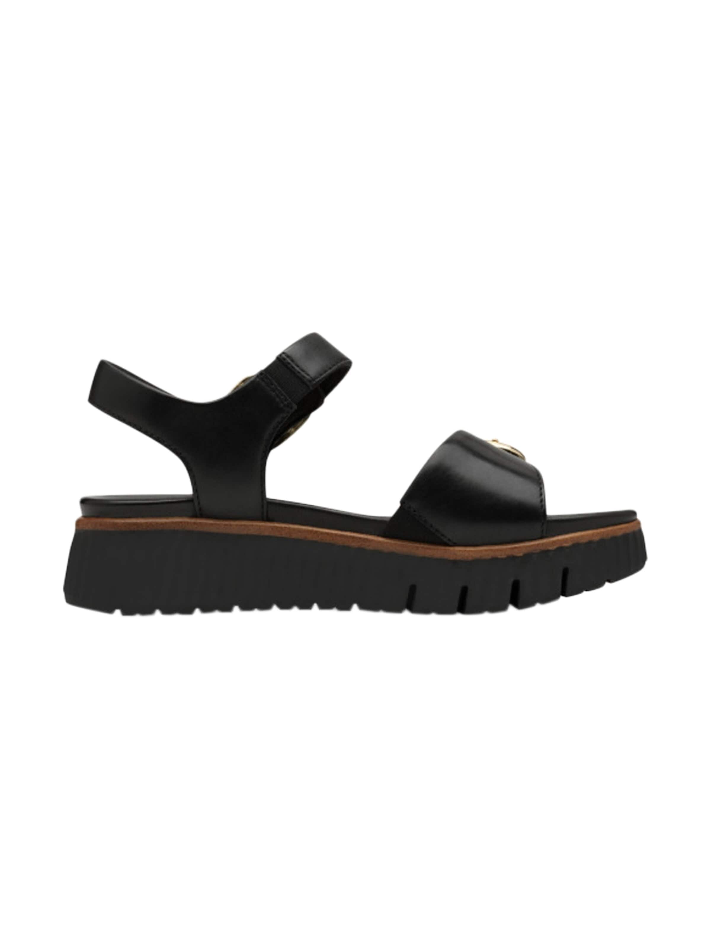 Sandales 'Bequeme Keilabsatz-Sandalen aus Leder' Tamaris en beige