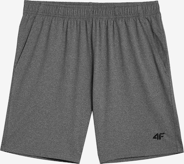 4F - Slimfit Calças de desporto em cinzento: frente