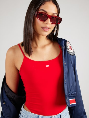 Tommy Jeans - Camisa body 'ESSENTIAL' em vermelho