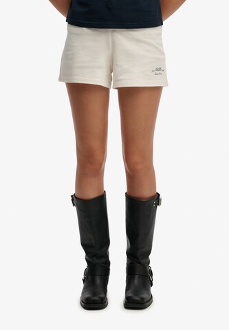 Regular Pantalon de sport Superdry & Co en blanc : devant
